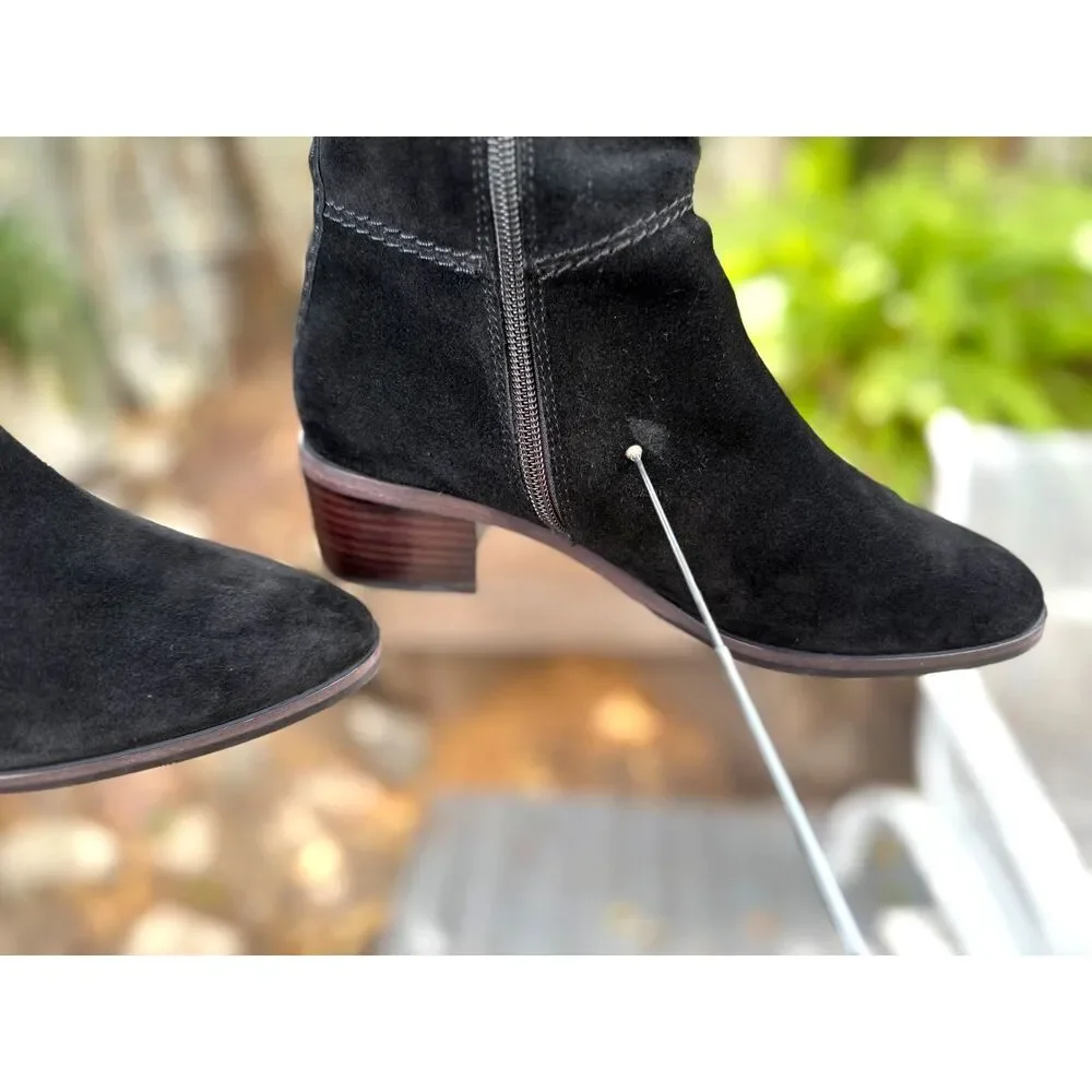 Coach Lucia Black 100% Suede Leather Over The Knee 1.75” Heel Tall Boots SZ 6.5